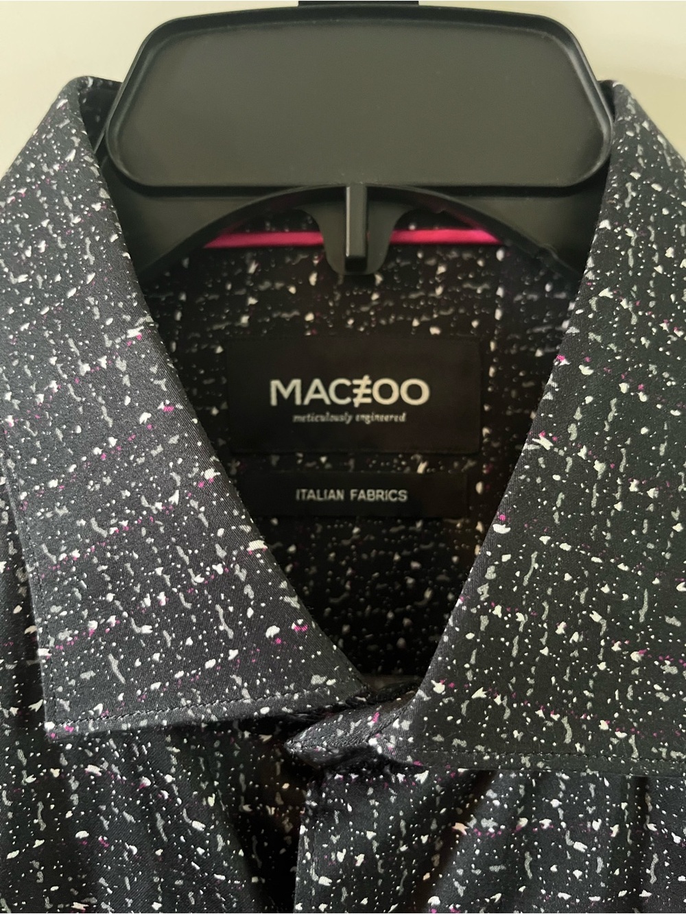 NWT MACEOO Black Speckled Button-Down Long Sleeve Shirt Size 5(XL)